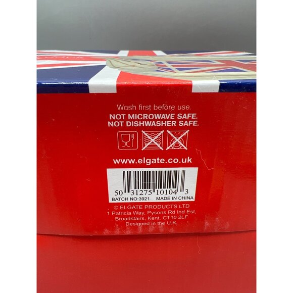 Union Jack Ceramic Teapot With Gold Accents & Original Box Holds 2 Cups - Picture 12 of 14